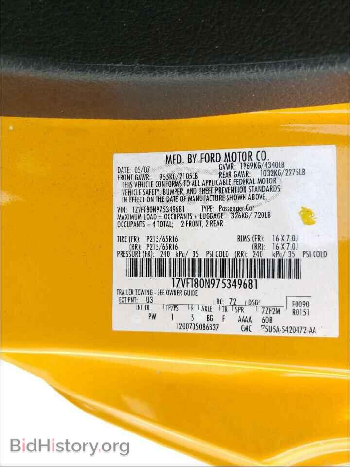 2007 FORD MUSTANG - VIN: 1ZVFT80N975349681 - Фото 10