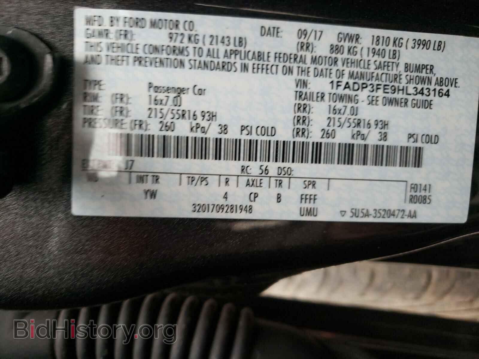 2017 FORD FOCUS - VIN: 1FADP3FE9HL343164 - Photo 10