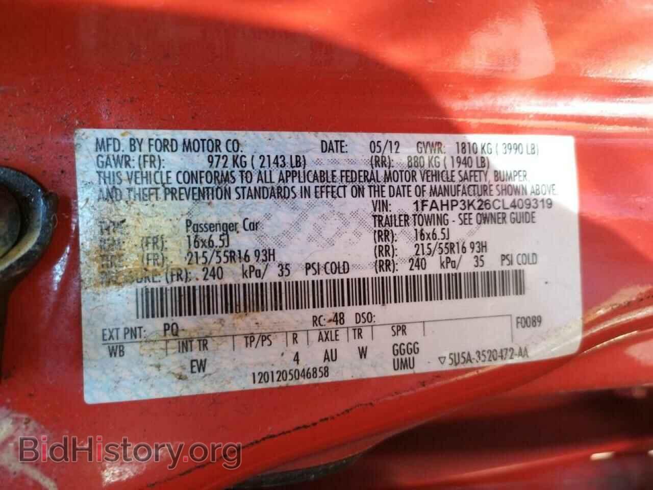 2012 FORD FOCUS - VIN: 1FAHP3K26CL409319 - Фото 10