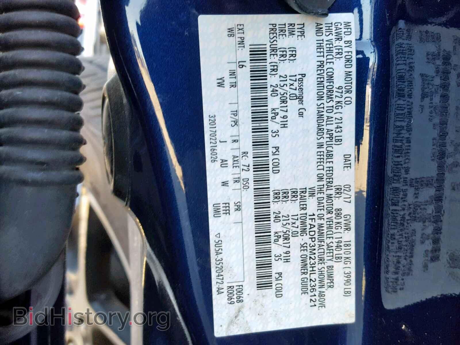 2017 FORD FOCUS - VIN: 1FADP3M23HL236121 - Фото 10