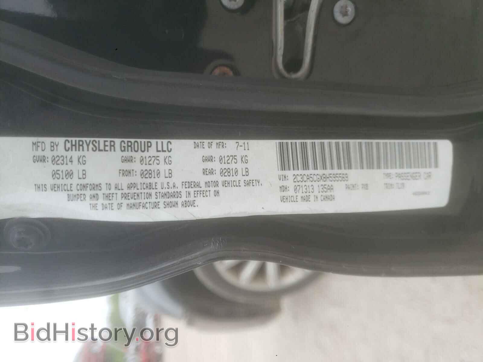 2011 CHRYSLER 300 - VIN: 2C3CA5CGXBH595569 - Фото 10