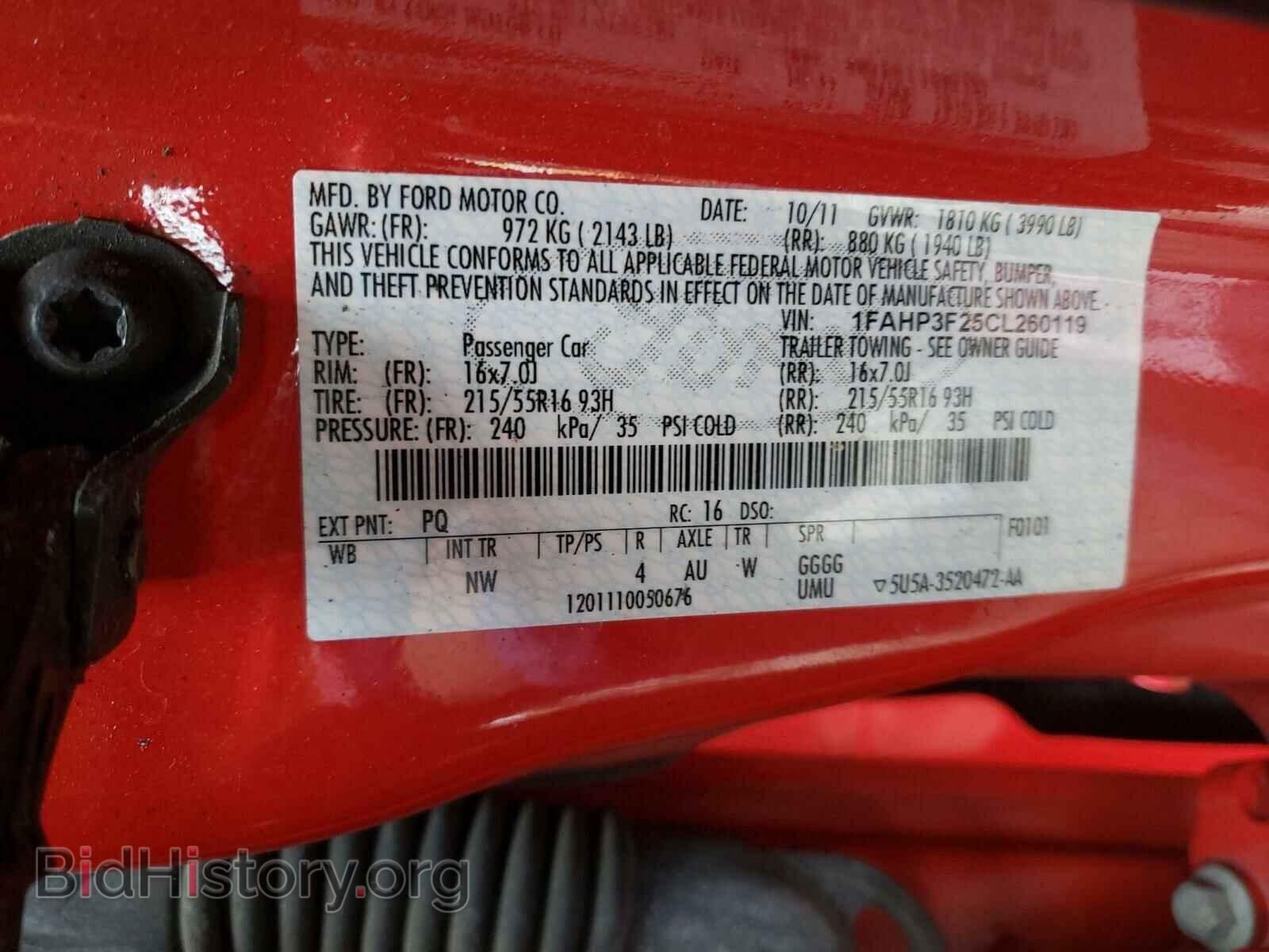 2012 FORD FOCUS - VIN: 1FAHP3F25CL260119 - Фото 10