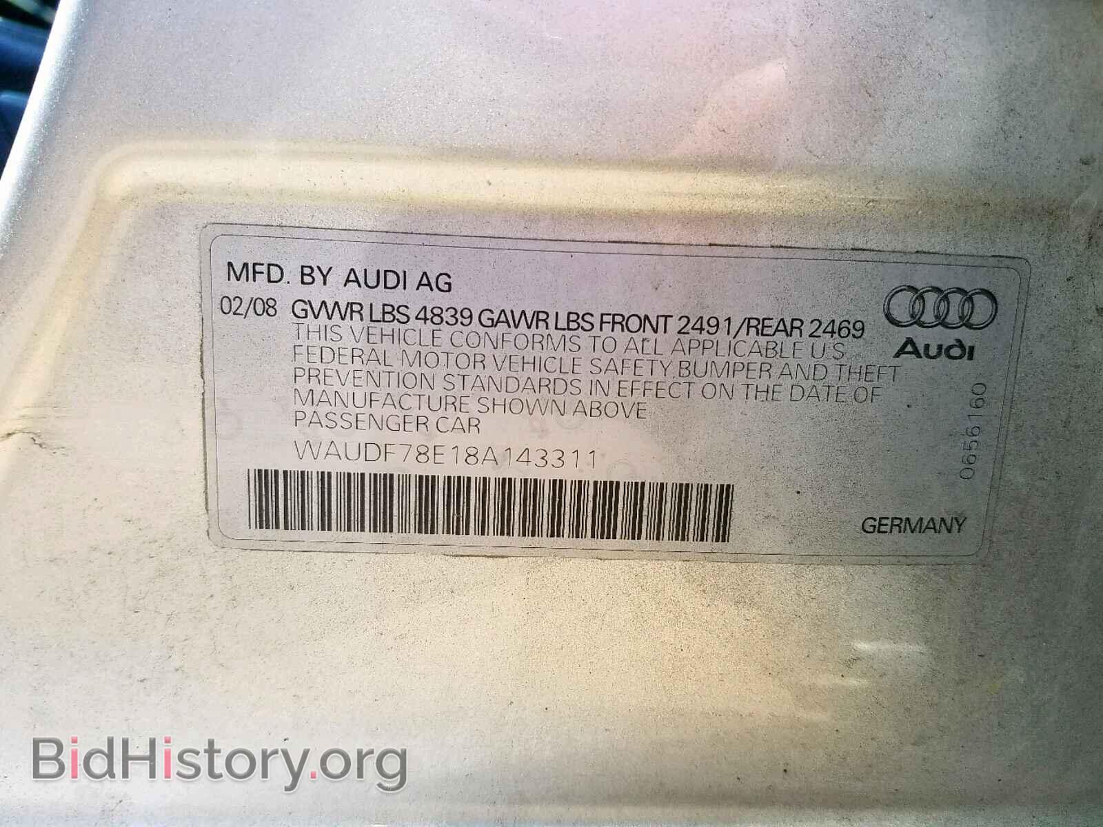 2008 AUDI A4 - VIN: WAUDF78E18A143311 - Фото 10