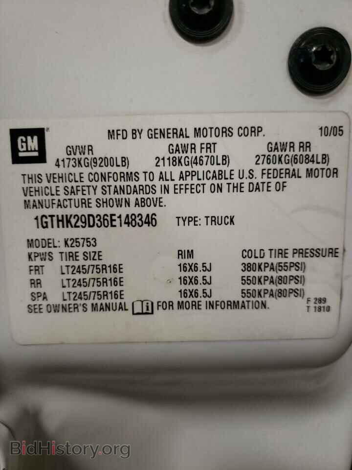 2006 GMC SIERRA - VIN: 1GTHK29D36E148346 - Фото 10