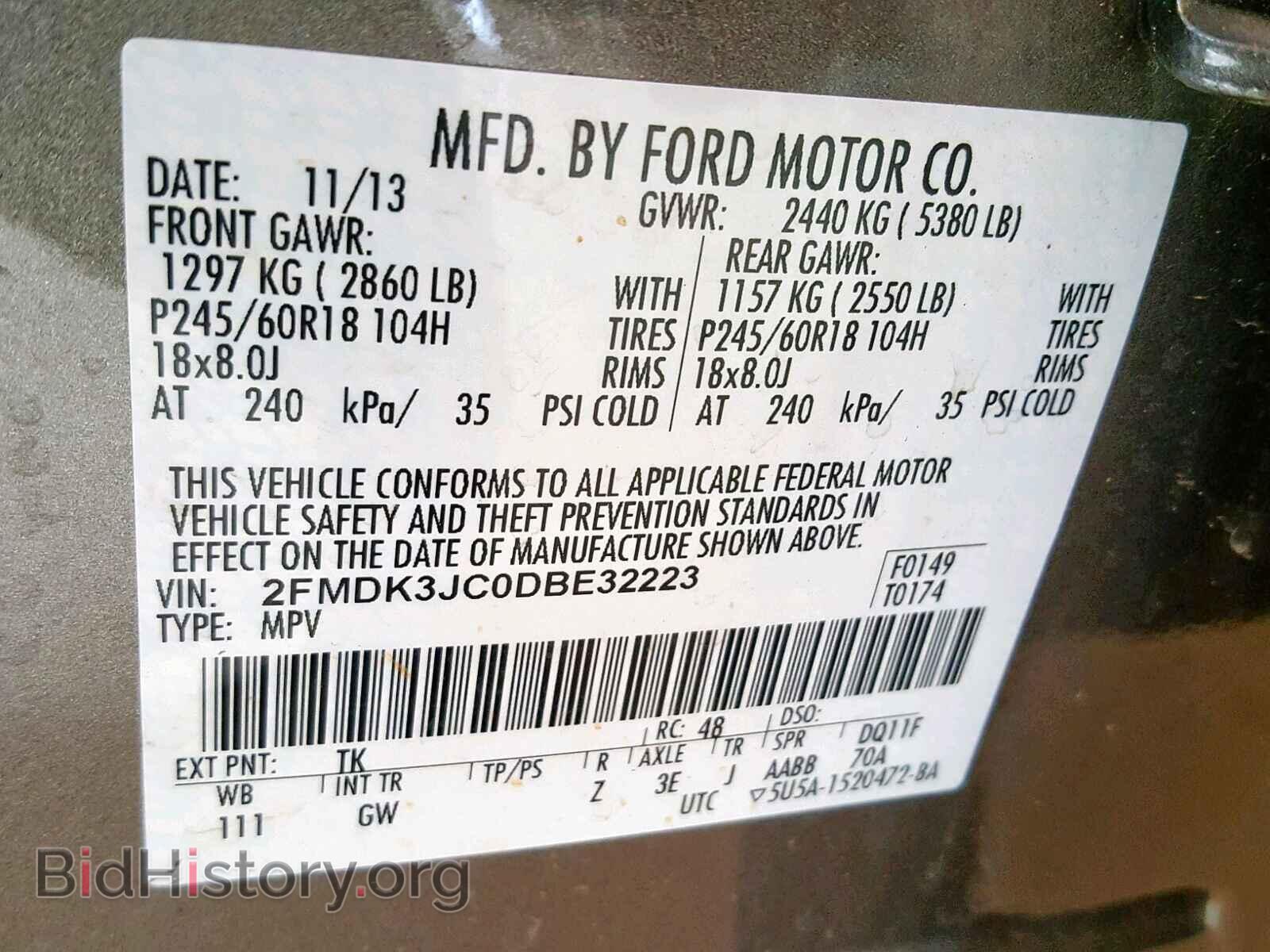 2013 FORD EDGE SEL - VIN: 2FMDK3JC0DBE32223 - Photo 10