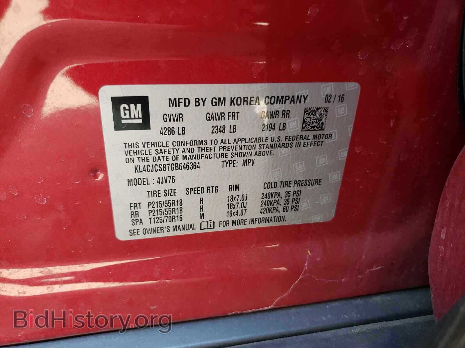 2016 BUICK ENCORE - VIN: KL4CJCSB7GB646364 - Photo 10
