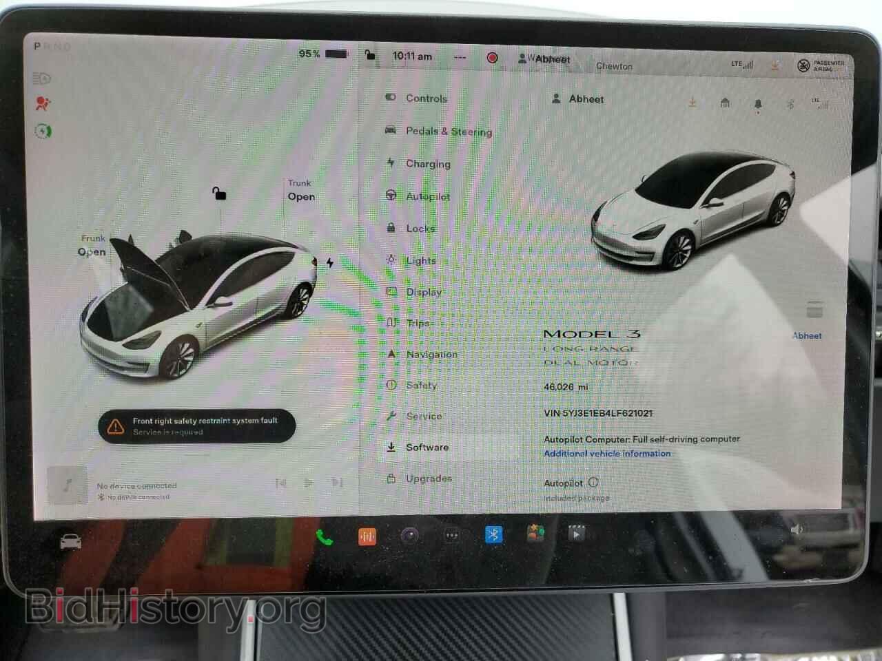 2020 TESLA MODEL 3 - VIN: 5YJ3E1EB4LF621021 - Фото 9