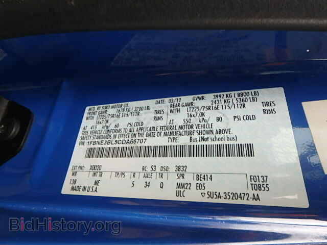 2012 FORD ECONOLINE - VIN: 1FBNE3BL5CDA66707 - Photo 10