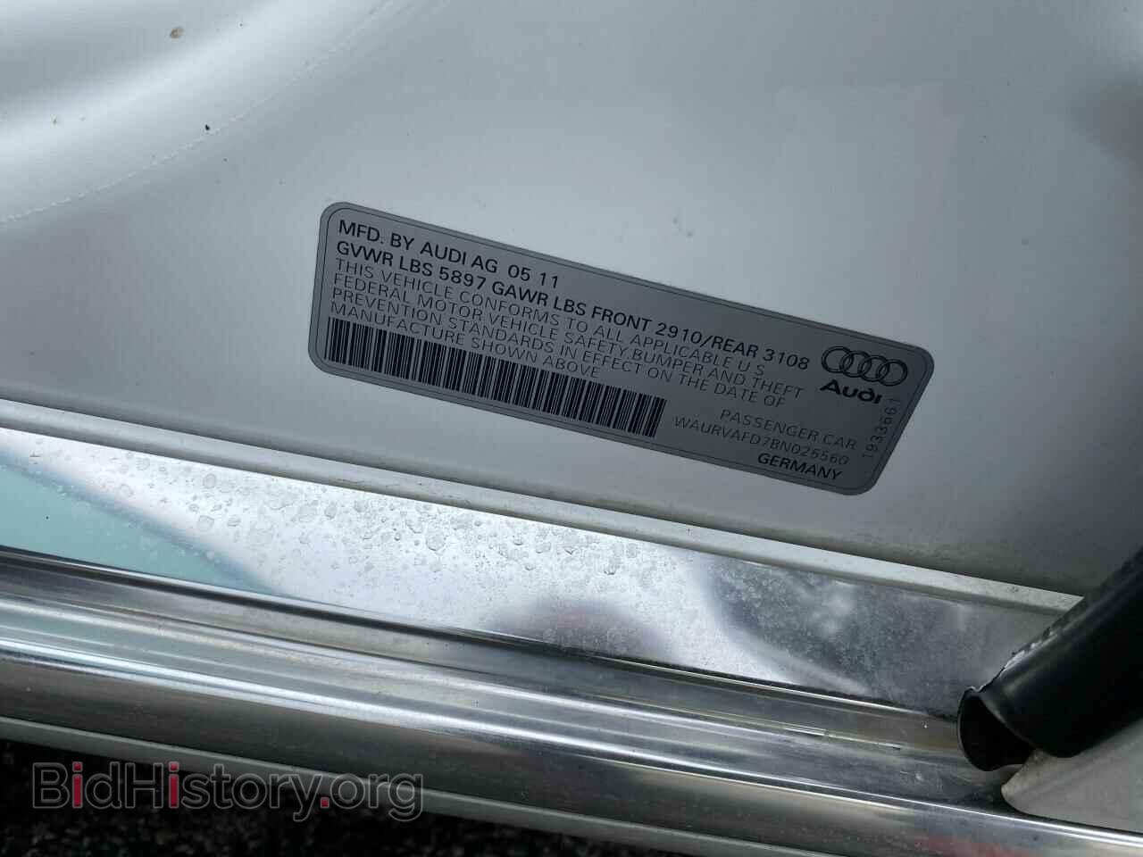 2011 AUDI A8 - VIN: WAURVAFD7BN026560 - Фото 10