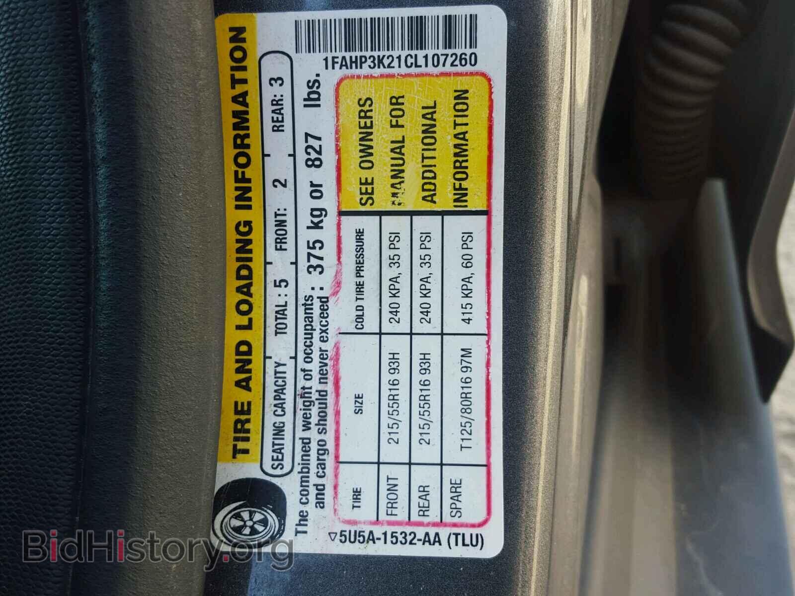 2012 FORD FOCUS - VIN: 1FAHP3K21CL107260 - Фото 10
