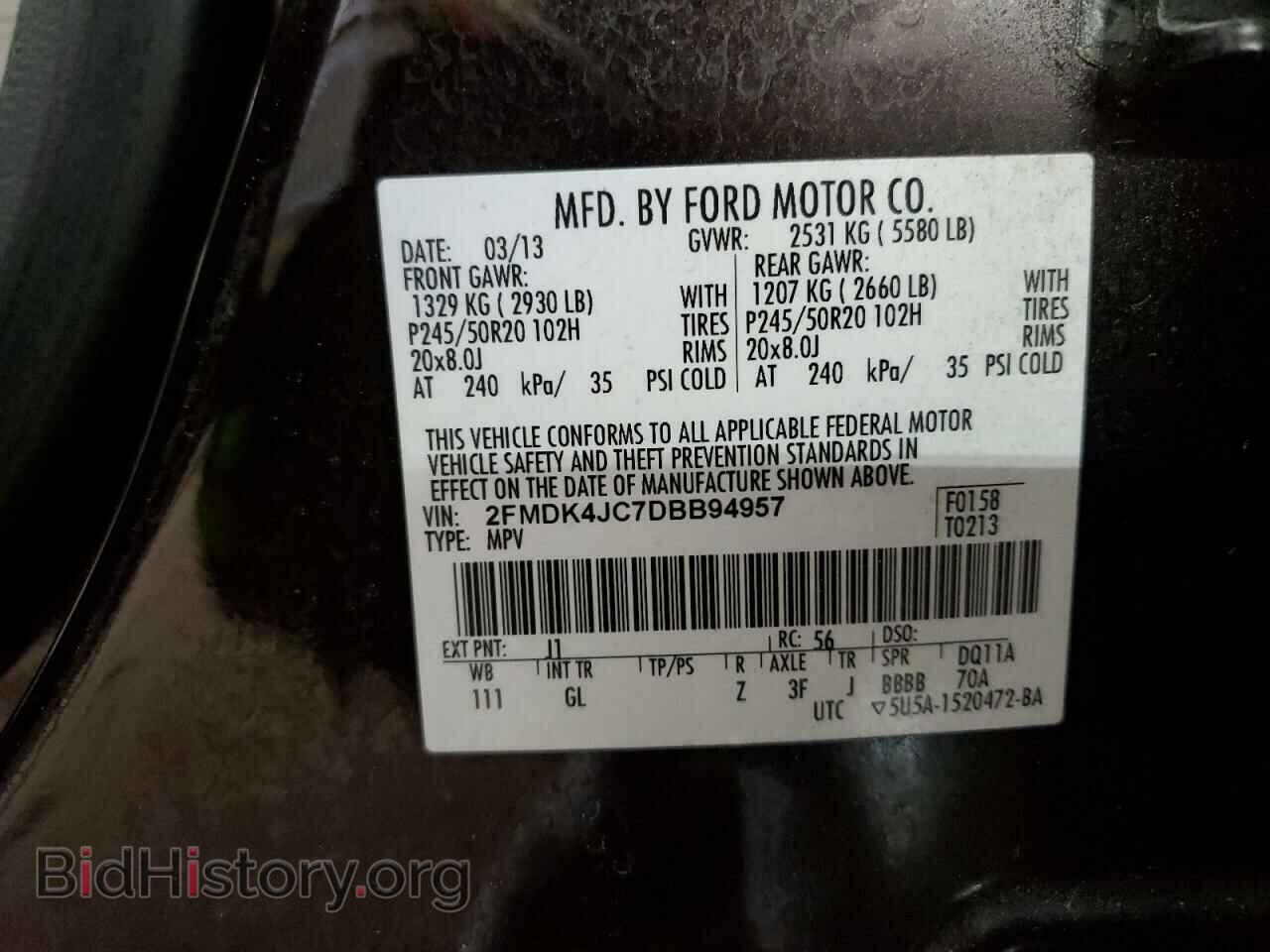 2013 FORD EDGE - VIN: 2FMDK4JC7DBB94957 - Photo 14