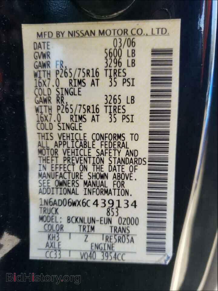 2006 NISSAN FRONTIER - VIN: 1N6AD06WX6C439134 - Фото 10