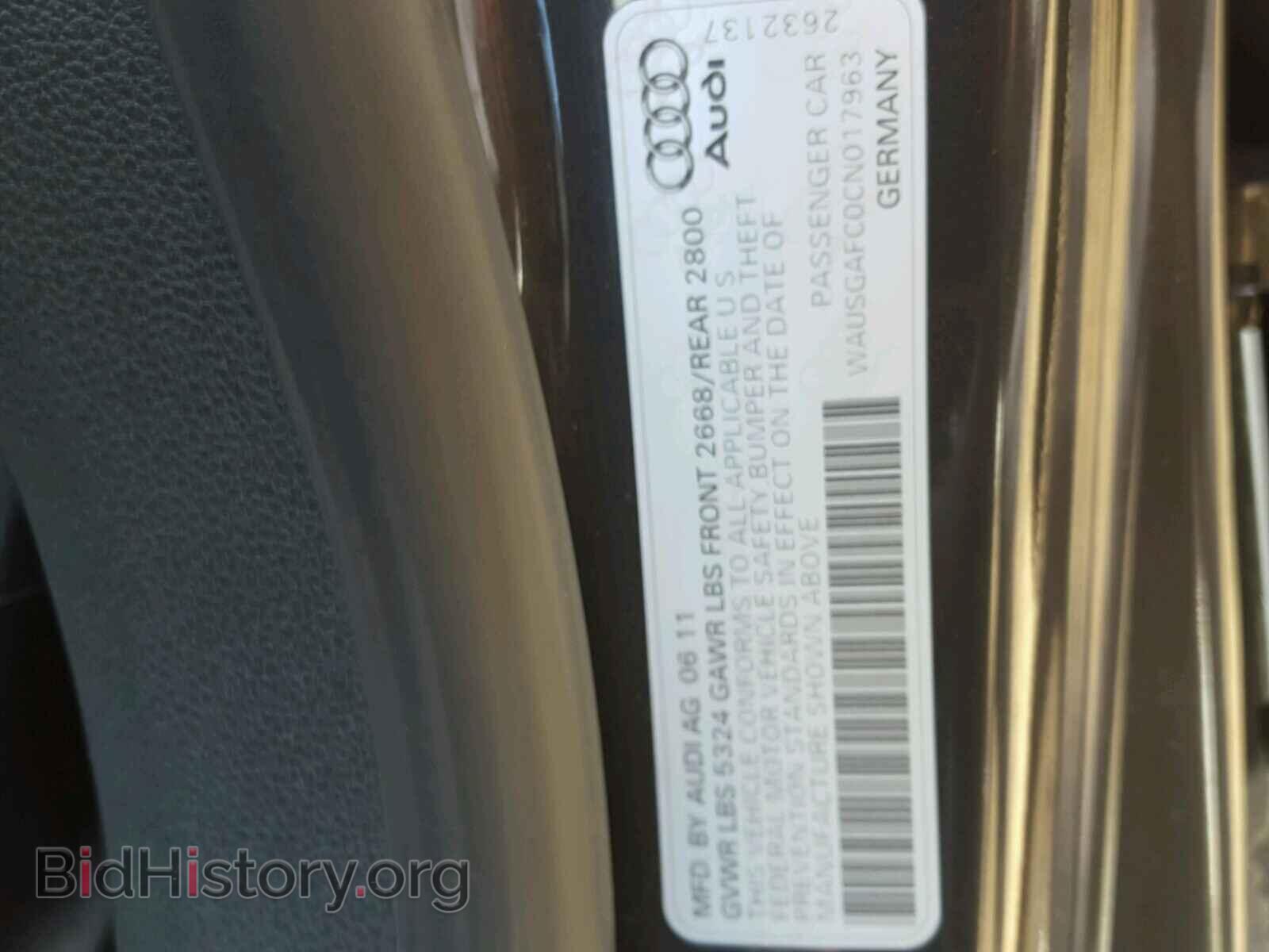 2012 AUDI A7 - VIN: WAUSGAFC0CN017963 - Фото 10