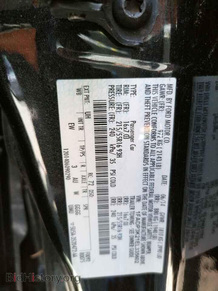 2014 FORD FOCUS - VIN: 1FADP3K21EL335602 - Фото 10