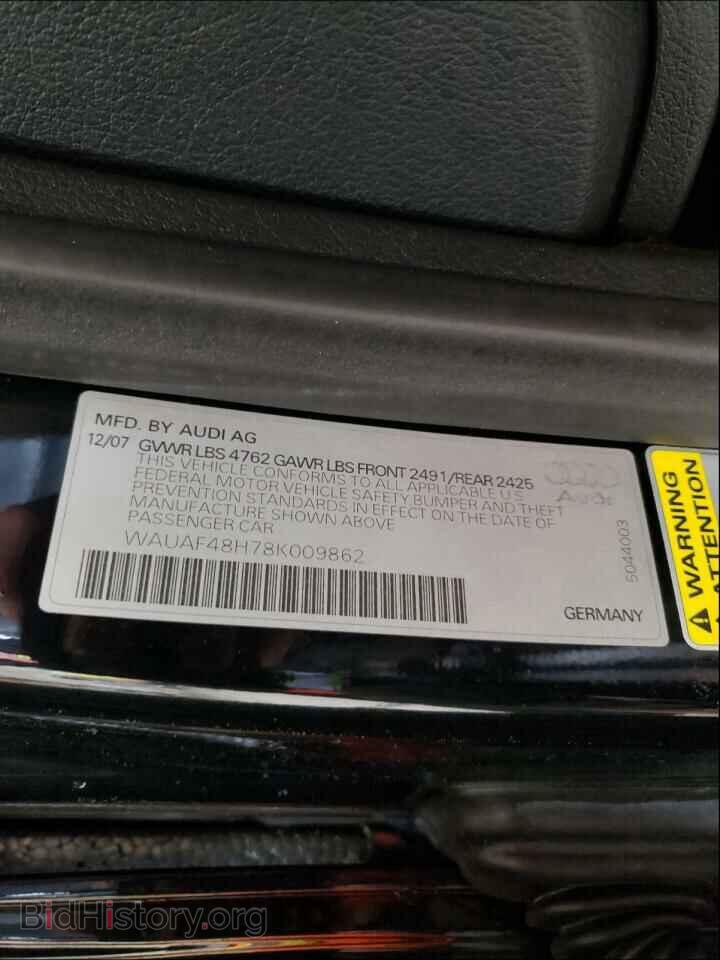 2008 AUDI A4 - VIN: WAUAF48H78K009862 - Фото 10