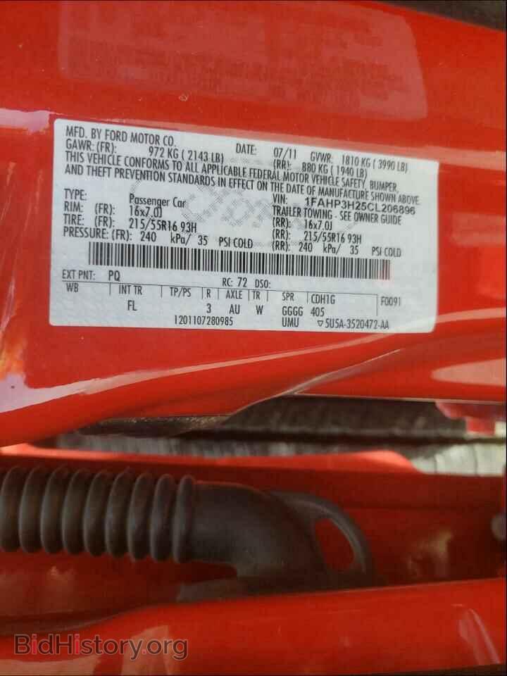 2012 FORD FOCUS - VIN: 1FAHP3H25CL206896 - Фото 10