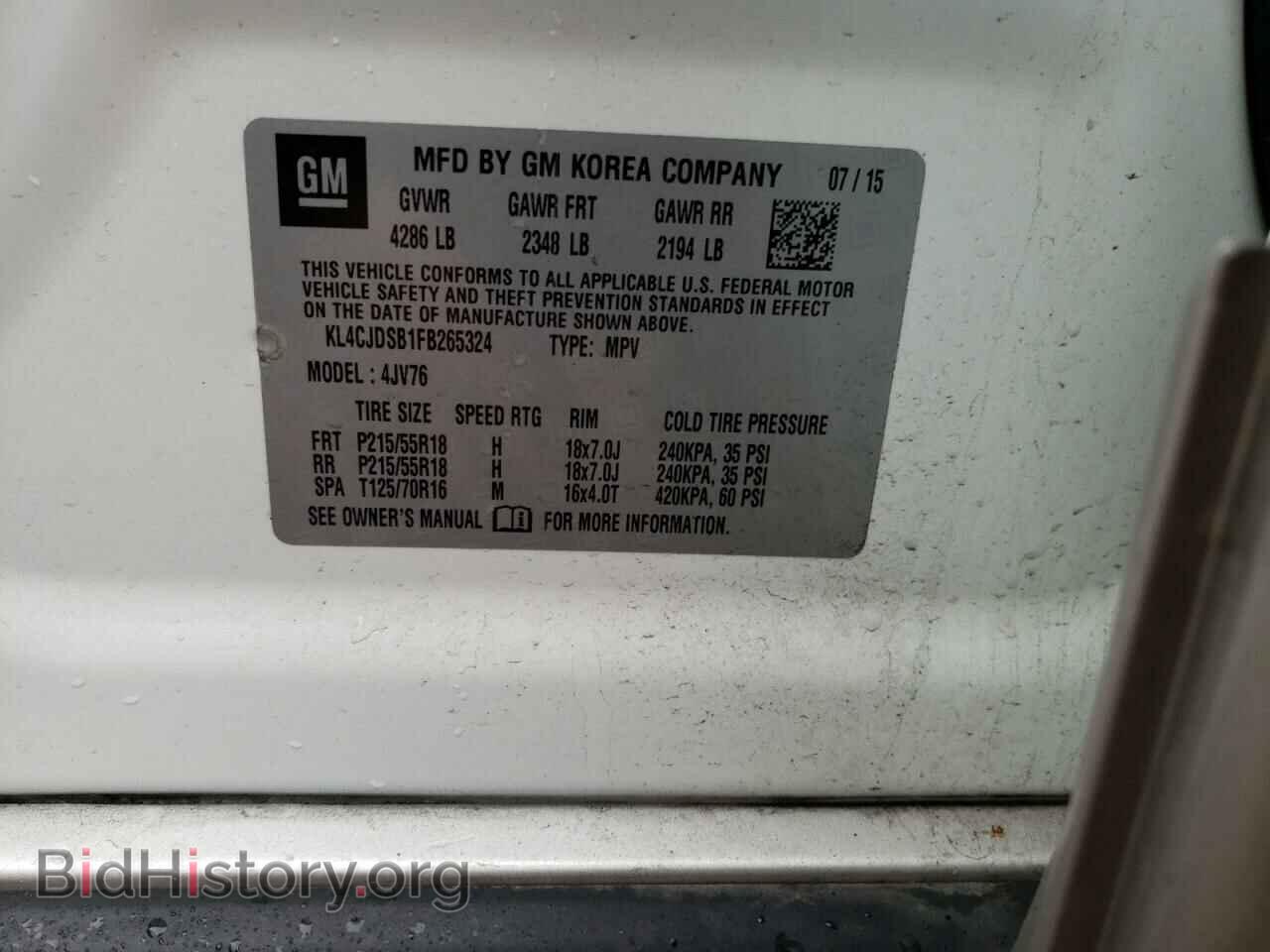 2015 BUICK ENCORE - VIN: KL4CJDSB1FB265324 - Фото 10