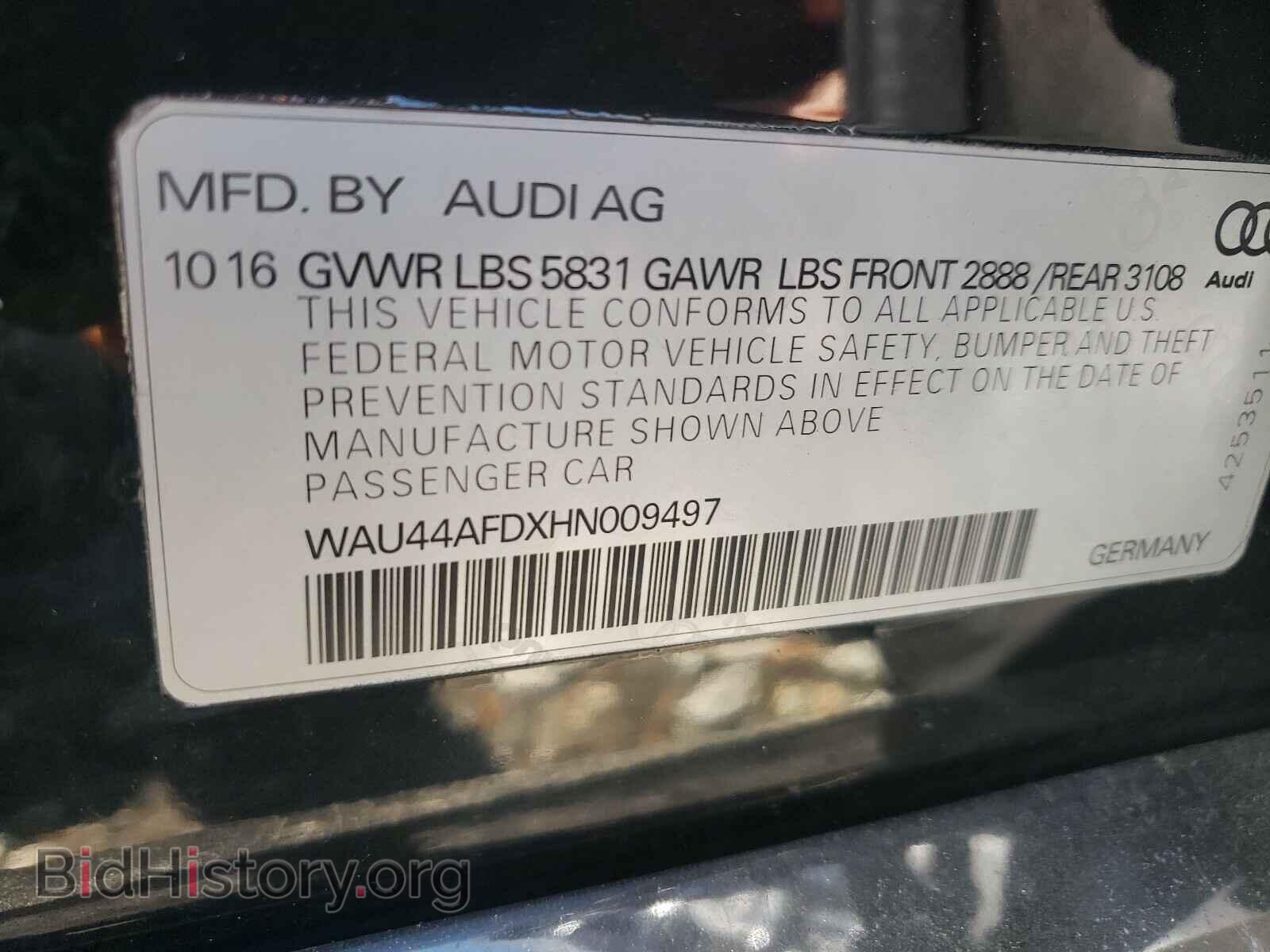 2017 AUDI A8 - VIN: WAU44AFDXHN009497 - Фото 10