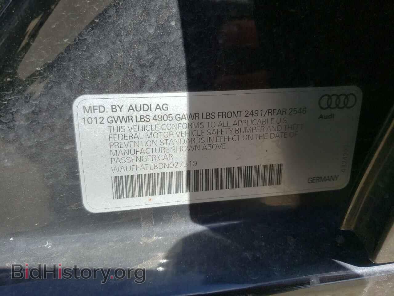 2013 AUDI A4 - VIN: WAUFFAFL8DN027310 - Фото 10