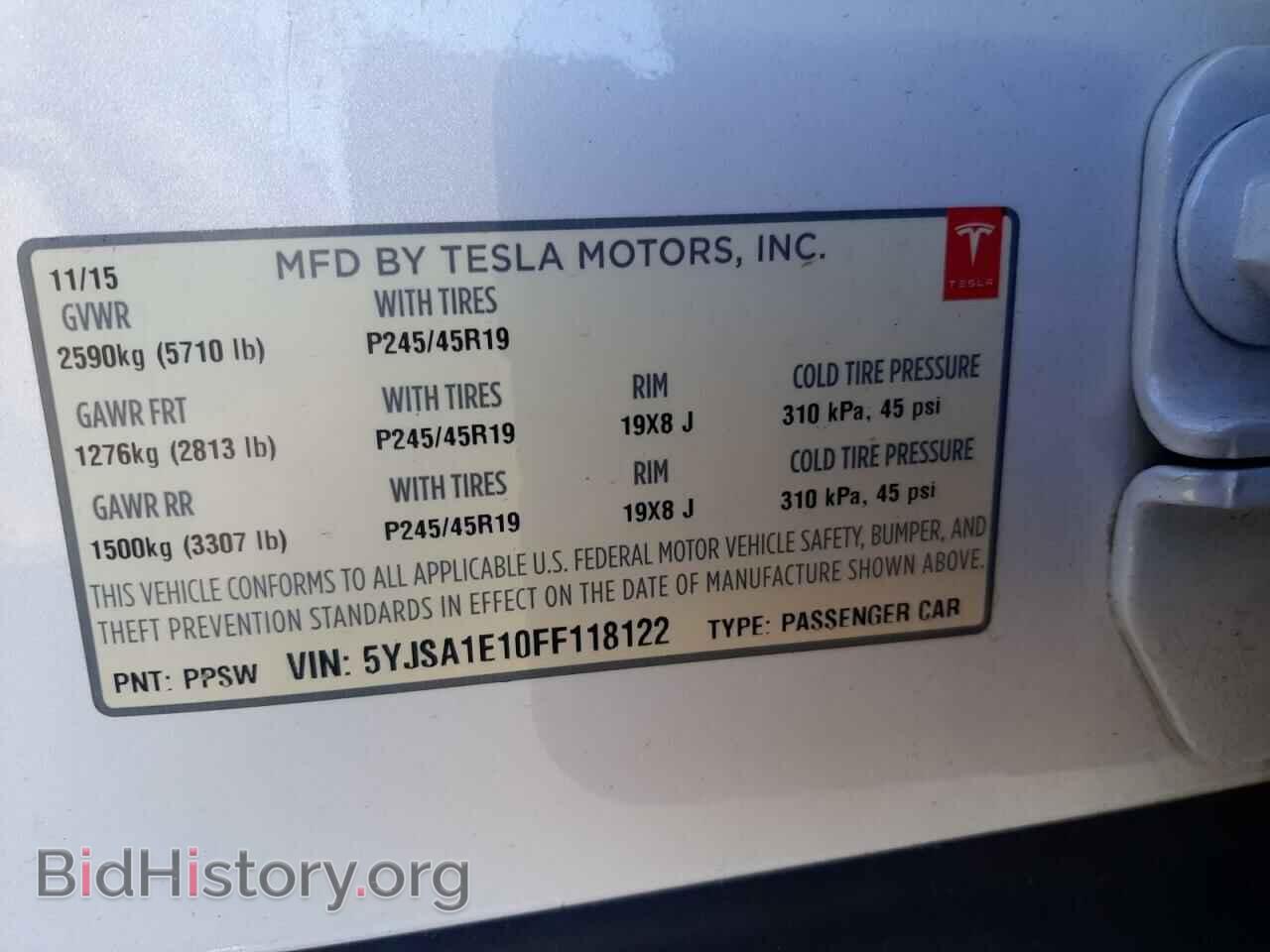 2015 TESLA MODEL S - VIN: 5YJSA1E10FF118122 - Photo 12