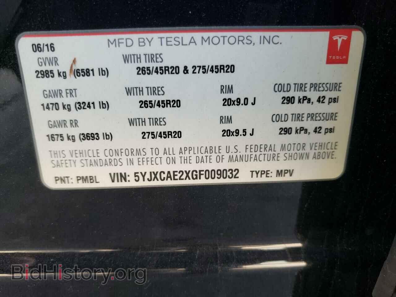 2016 TESLA MODEL X - VIN: 5YJXCAE2XGF009032 - Photo 10