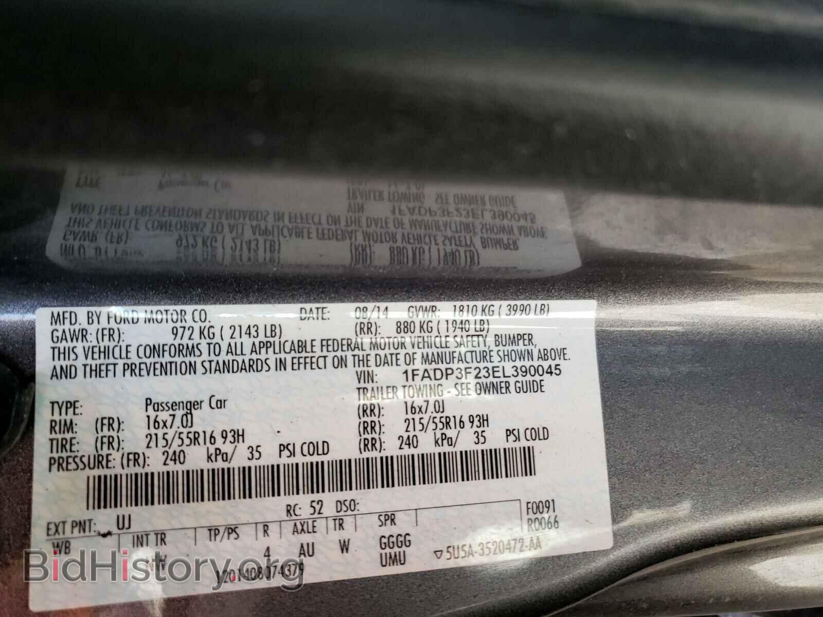 2014 FORD FOCUS - VIN: 1FADP3F23EL390045 - Photo 10