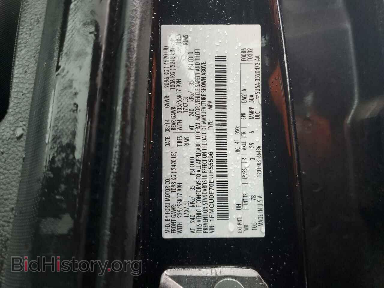 2014 FORD ESCAPE - VIN: 1FMCU0F76EUE55596 - Фото 13