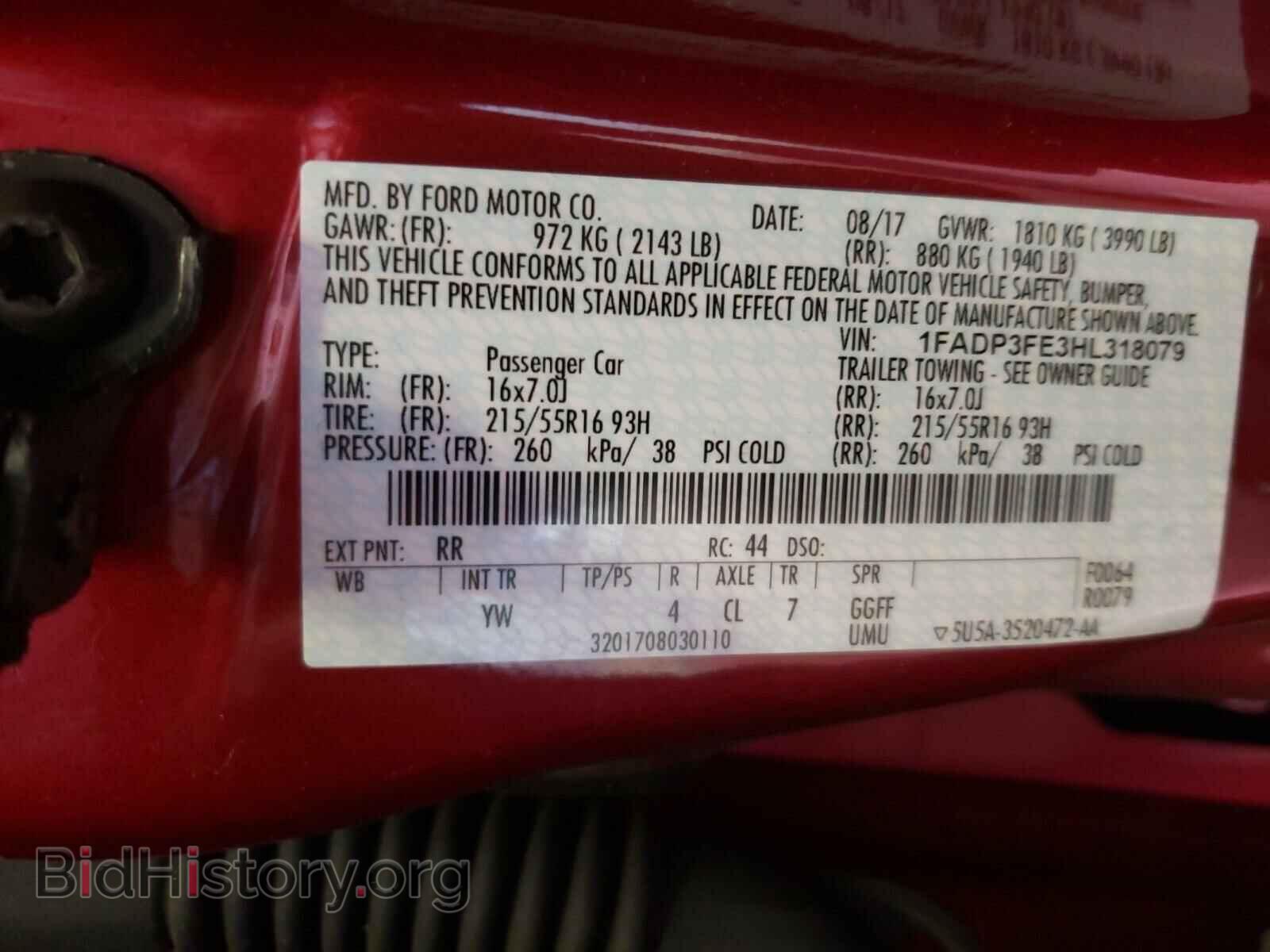 2017 FORD FOCUS - VIN: 1FADP3FE3HL318079 - Фото 10