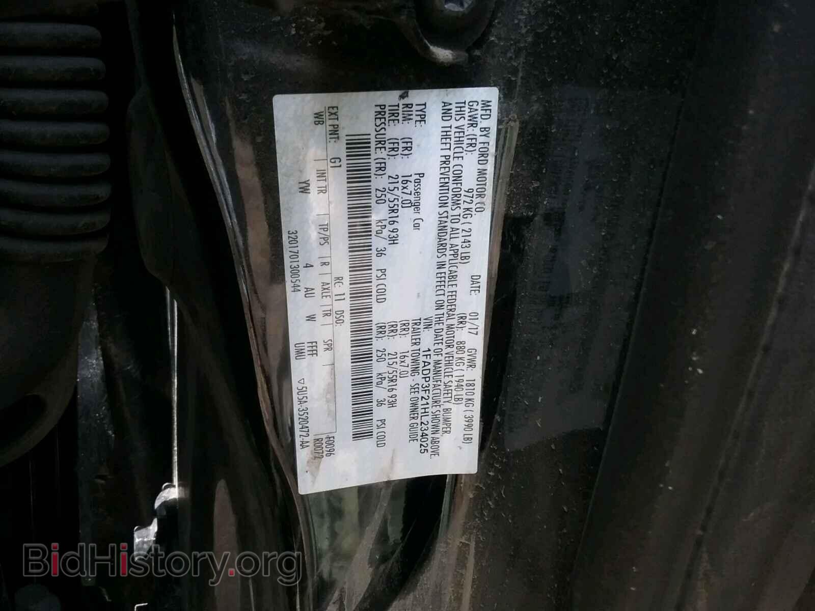 2017 FORD FOCUS - VIN: 1FADP3F21HL234025 - Фото 9