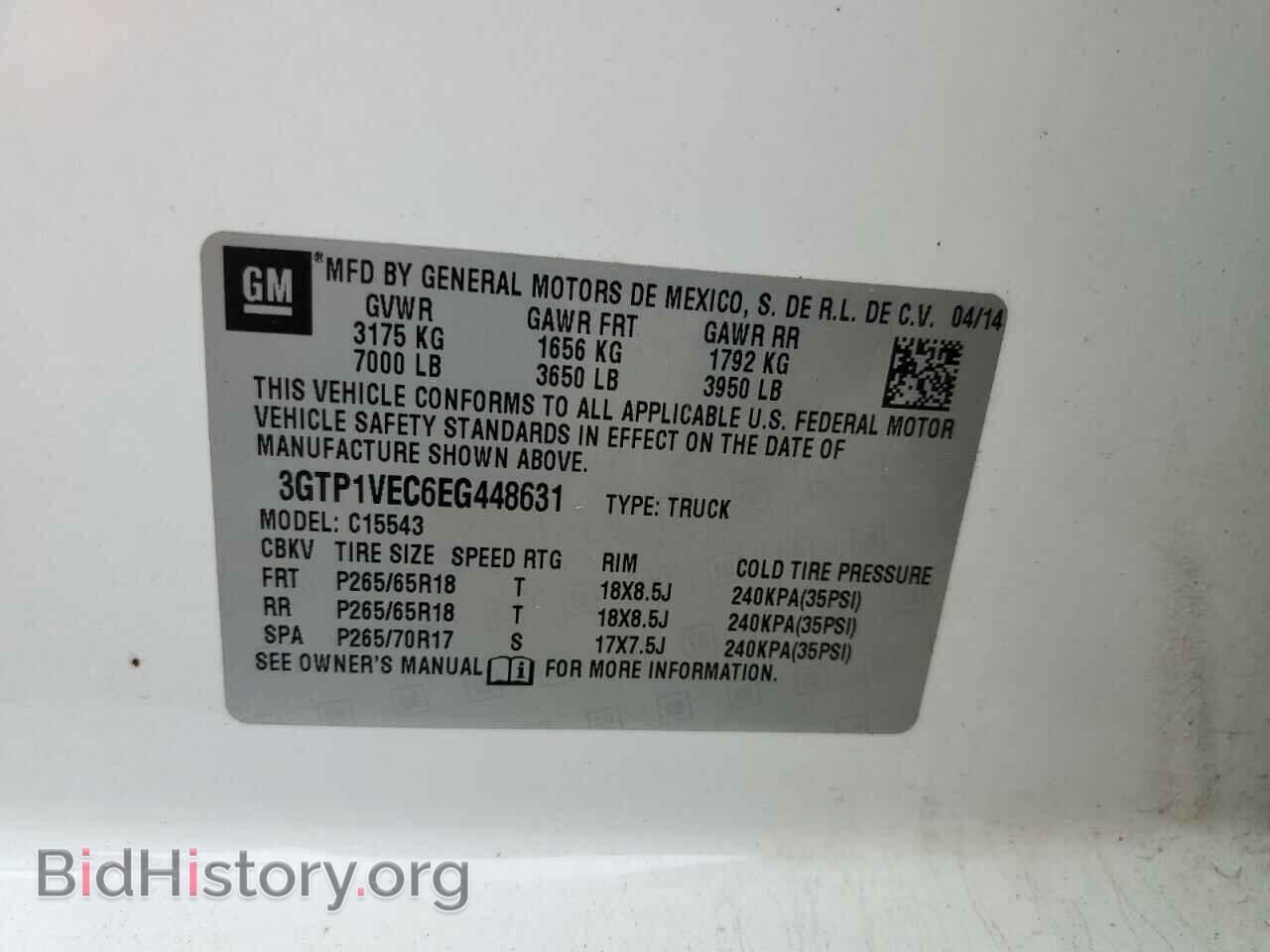 2014 GMC SIERRA - VIN: 3GTP1VEC6EG448631 - Photo 12