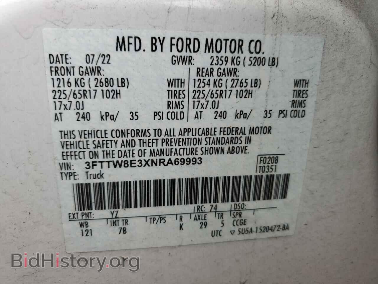 2022 FORD MAVERICK - VIN: 3FTTW8E3XNRA69993 - Фото 13