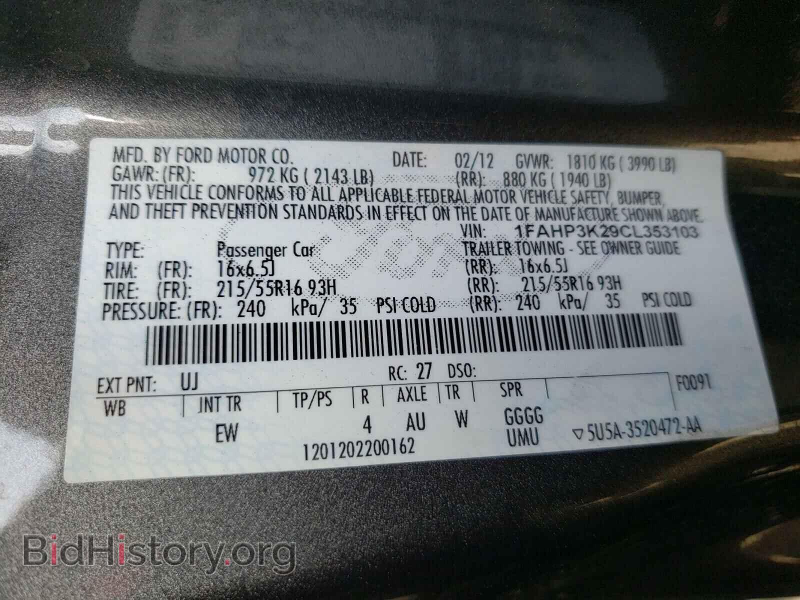 2012 FORD FOCUS - VIN: 1FAHP3K29CL353103 - Photo 10