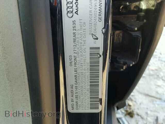 2004 AUDI A6 - VIN: WAULD64B24N024953 - Photo 10