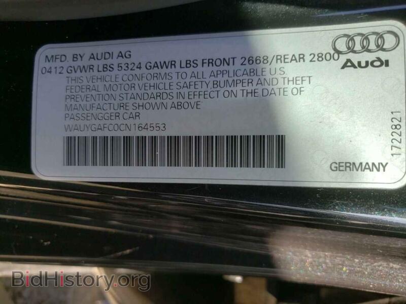 2012 Audi A7 (VIN WAUYGAFC0CN164553) — фото 10 из 10