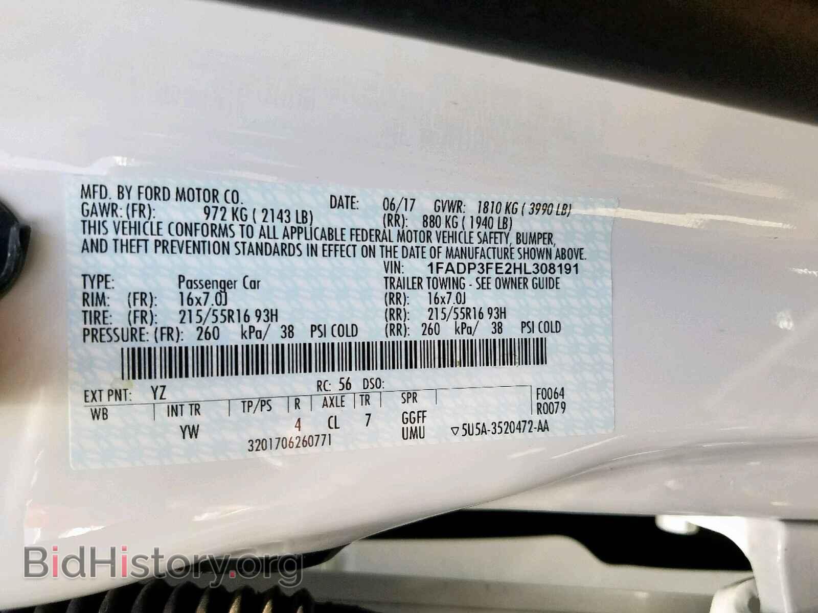 2017 FORD FOCUS SE - VIN: 1FADP3FE2HL308191 - Фото 10