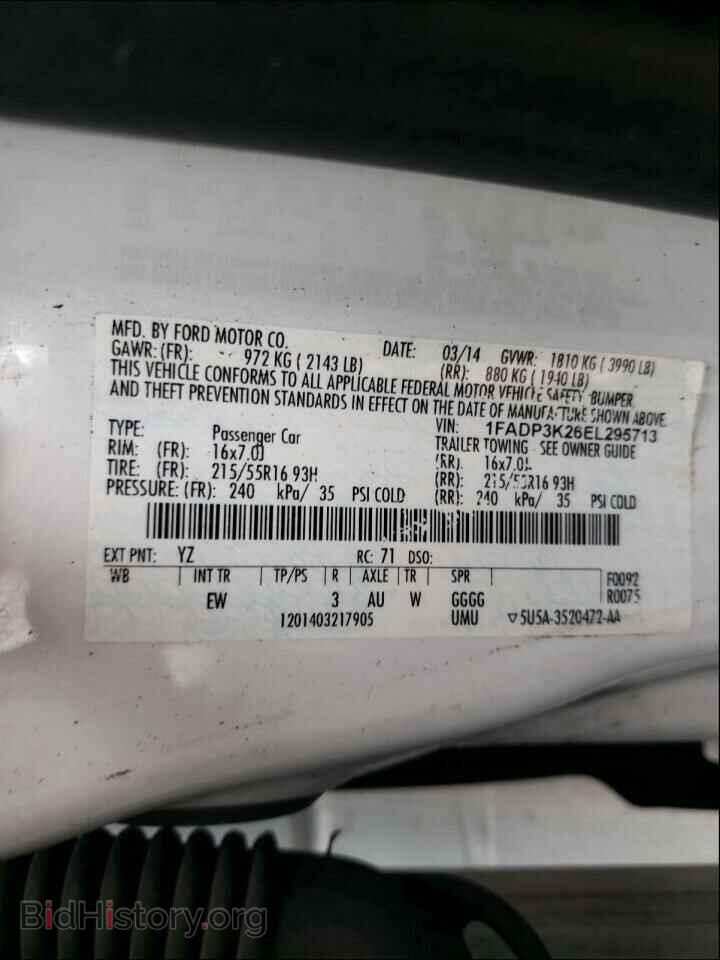 2014 FORD FOCUS - VIN: 1FADP3K26EL295713 - Фото 10