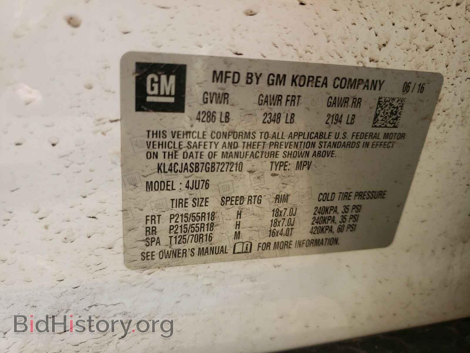 2016 BUICK ENCORE - VIN: KL4CJASB7GB727210 - Photo 10