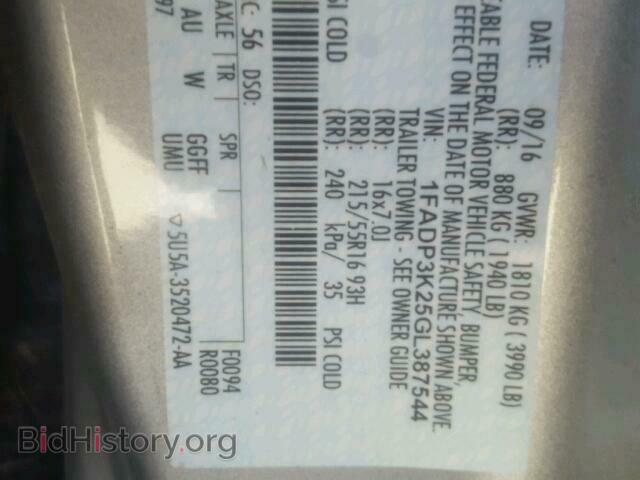 2016 FORD FOCUS - VIN: 1FADP3K25GL387544 - Photo 10