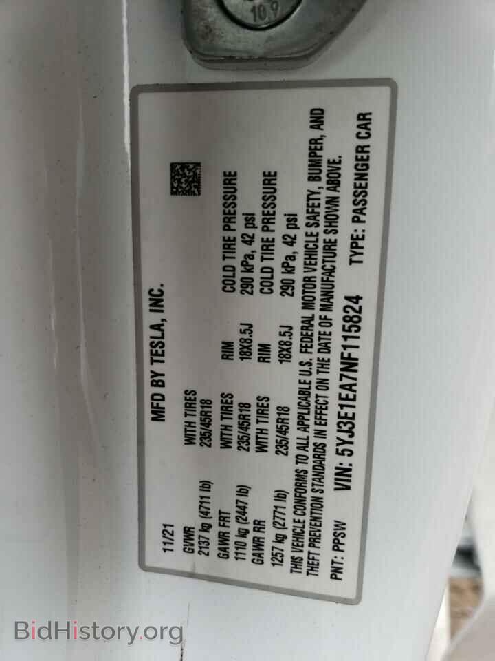 2022 TESLA MODEL 3 - VIN: 5YJ3E1EA7NF115824 - Photo 12