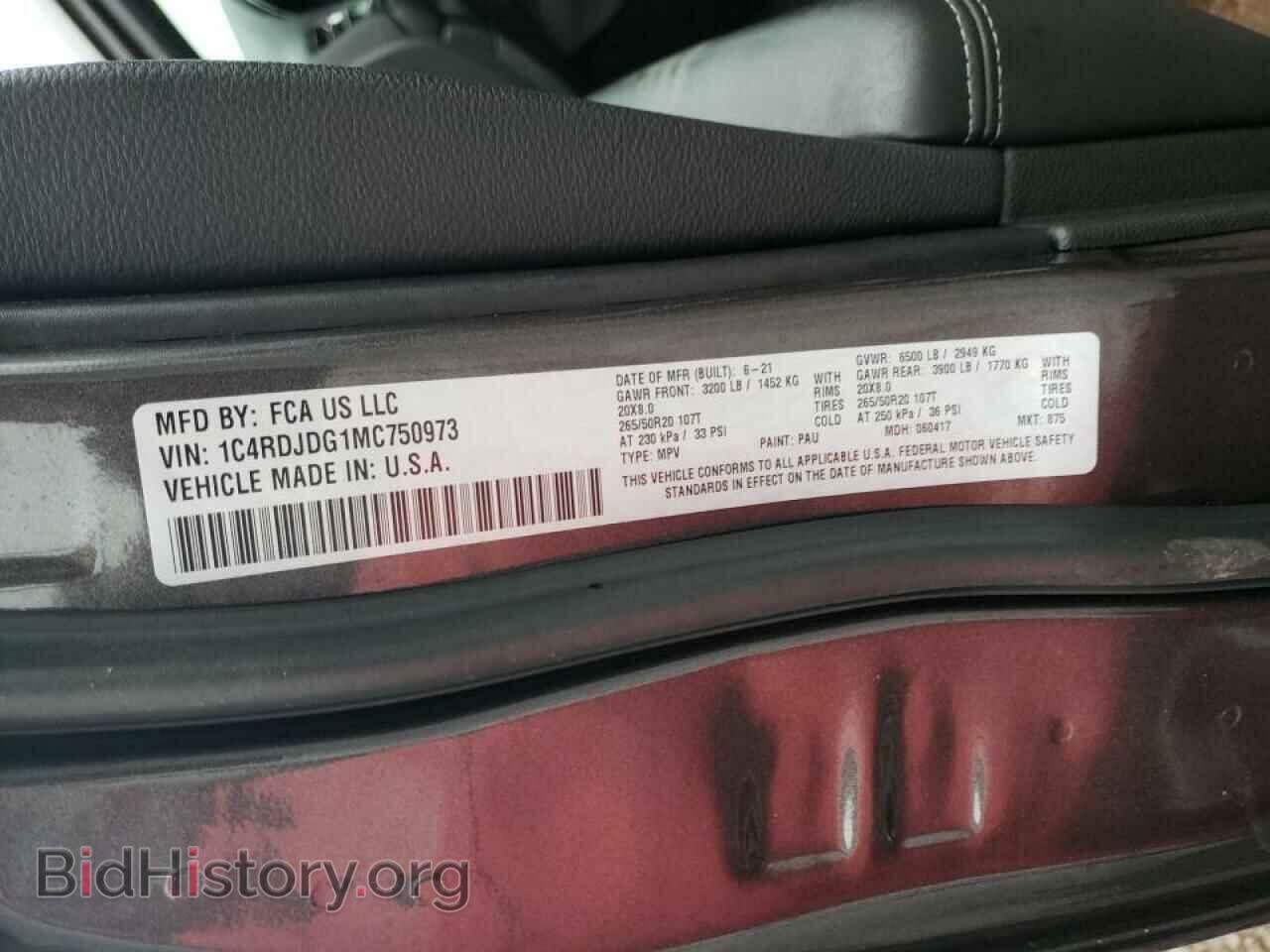 2021 DODGE DURANGO - VIN: 1C4RDJDG1MC750973 - Photo 10