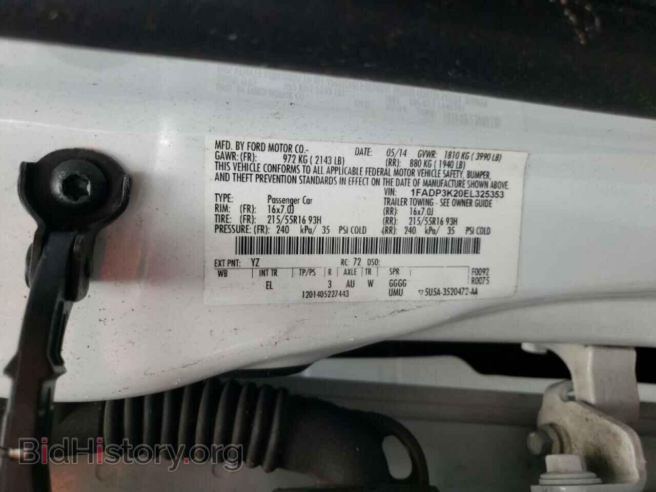 2014 FORD FOCUS - VIN: 1FADP3K20EL325353 - Фото 10