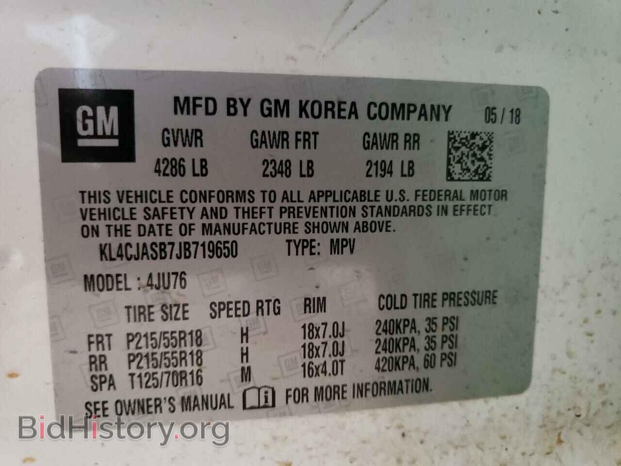 2018 BUICK ENCORE - VIN: KL4CJASB7JB719650 - Фото 10