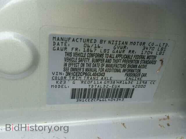 2016 NISSAN VERSA - VIN: 3N1CE2CP6GL404343 - Фото 10