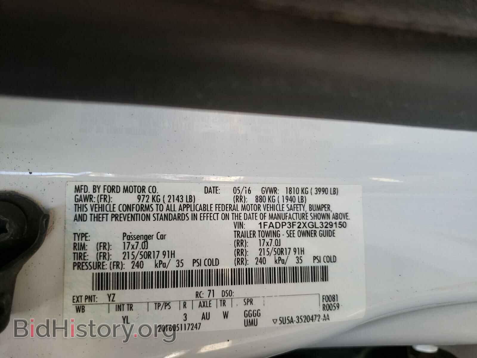 2016 FORD FOCUS - VIN: 1FADP3F2XGL329150 - Фото 10
