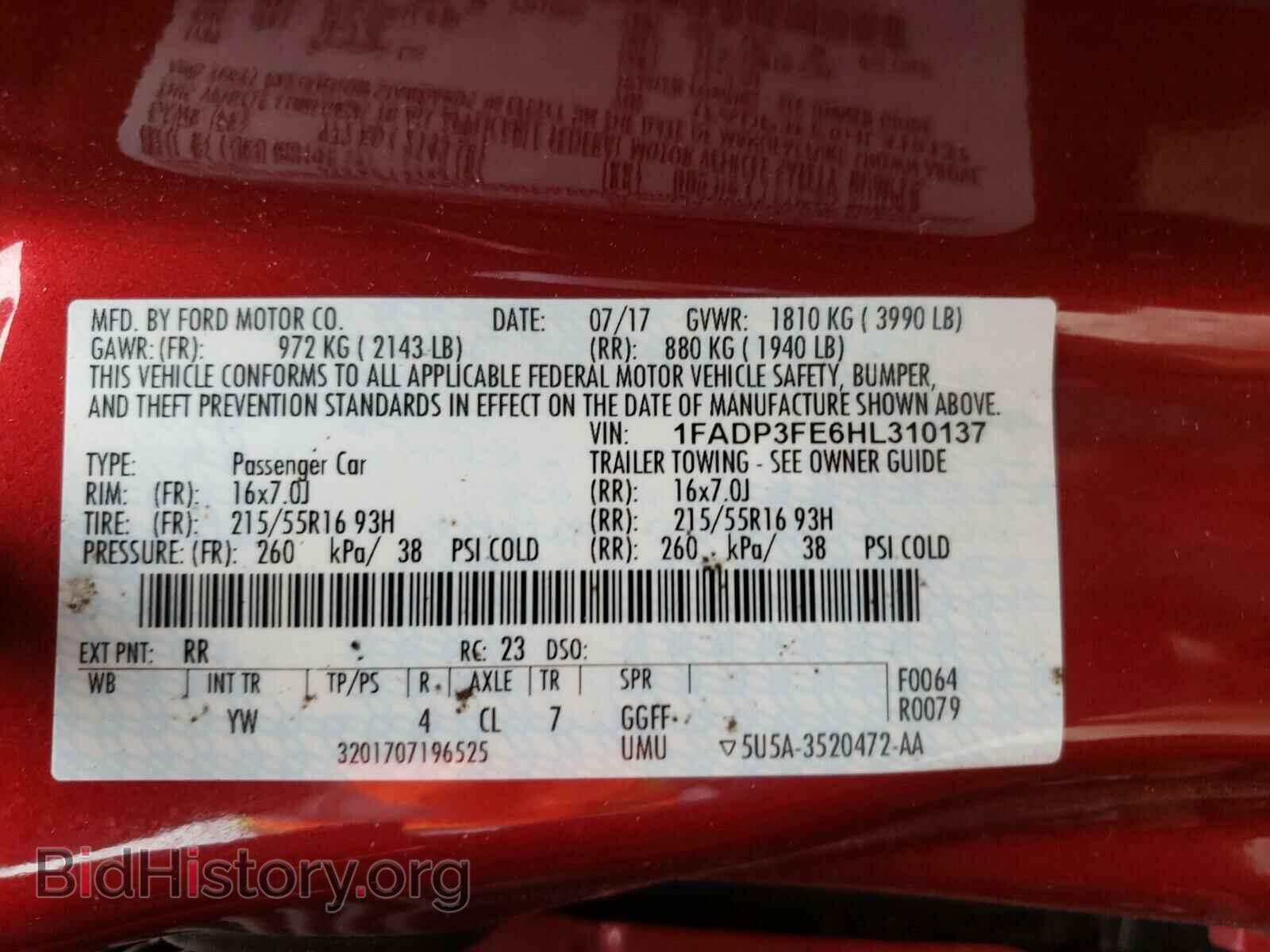 2017 FORD FOCUS - VIN: 1FADP3FE6HL310137 - Photo 10