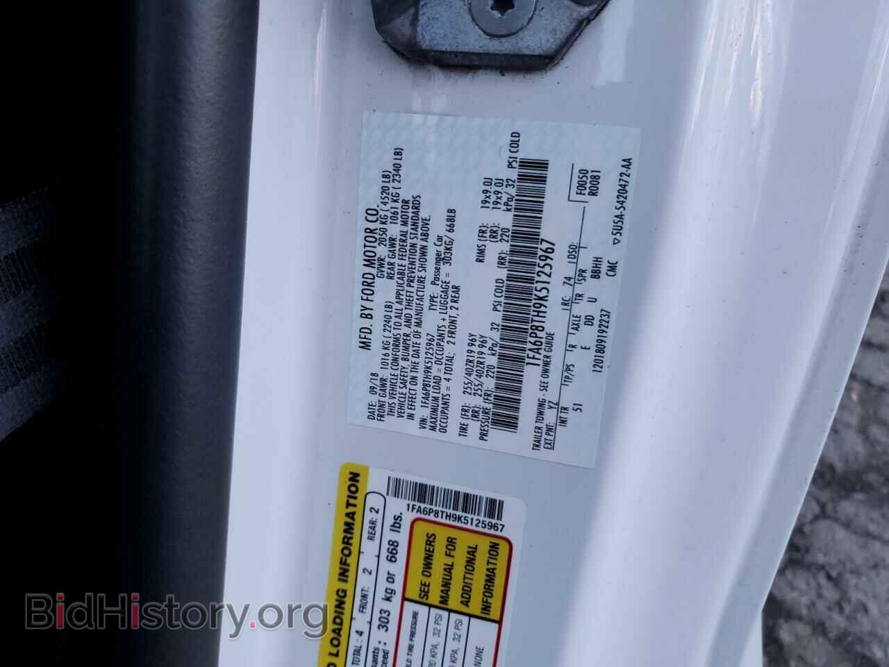 2019 FORD ALL Models - VIN: 1FA6P8TH9K5125967 - Photo 13