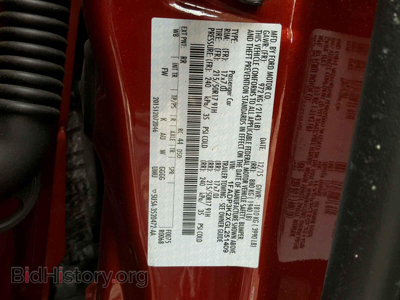 2016 FORD FOCUS - VIN: 1FADP3K2XGL251409 - Фото 10