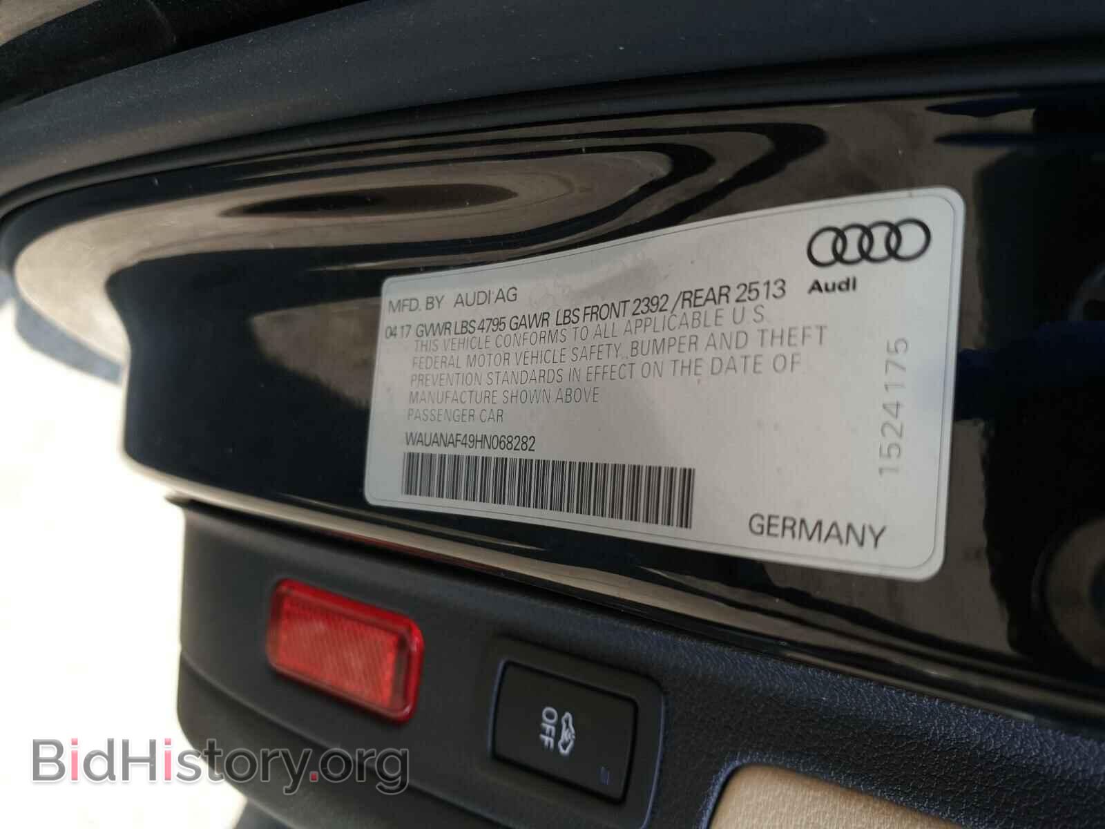 2017 AUDI A4 - VIN: WAUANAF49HN068282 - Фото 10