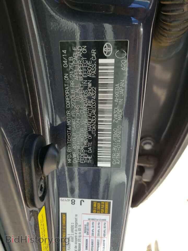 2014 TOYOTA PRIUS - VIN: JTDKN3DU4E0374322 - Фото 10
