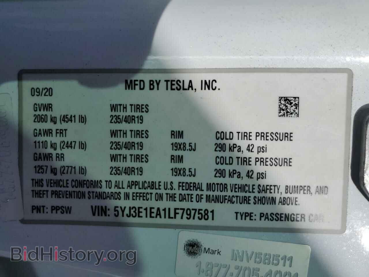 2020 TESLA MODEL 3 - VIN: 5YJ3E1EA1LF797581 - Фото 12